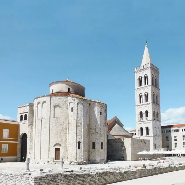 The round church of St. Donatus and the bell tower in Zadar