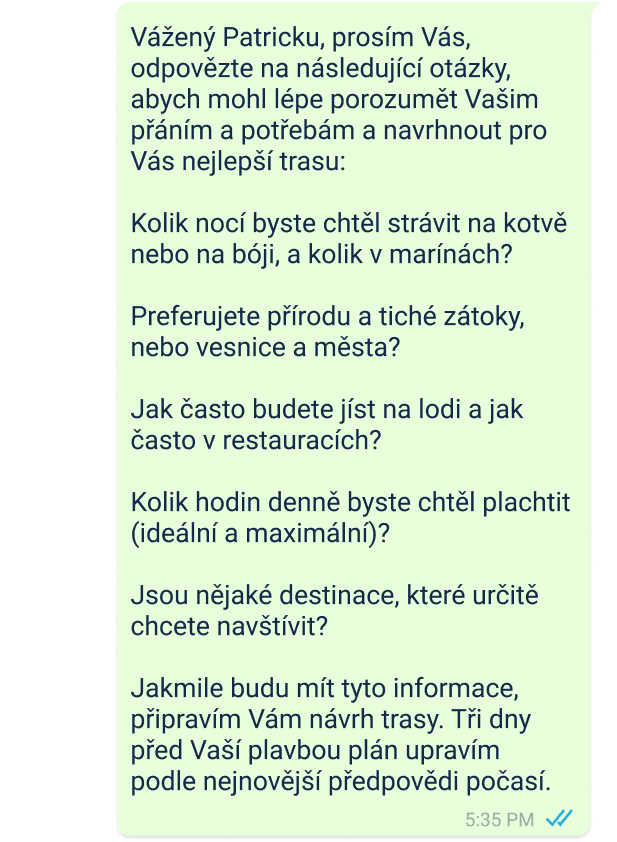 příklad horké linky kapitána