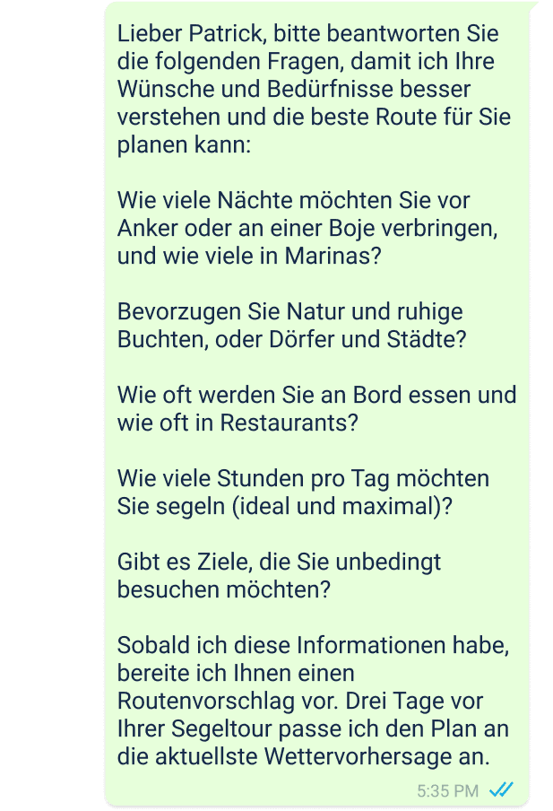 Beispiel einer Skipper-Hotline