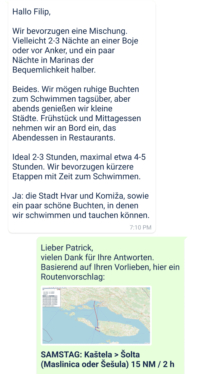 Beispiel einer Skipper-Hotline