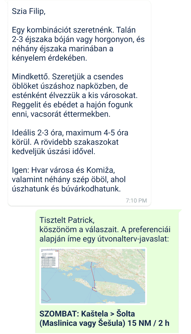 példa a kapitányi forródrótra