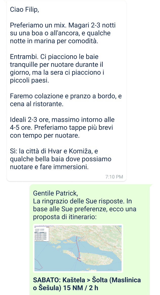 esempio di linea diretta skipper