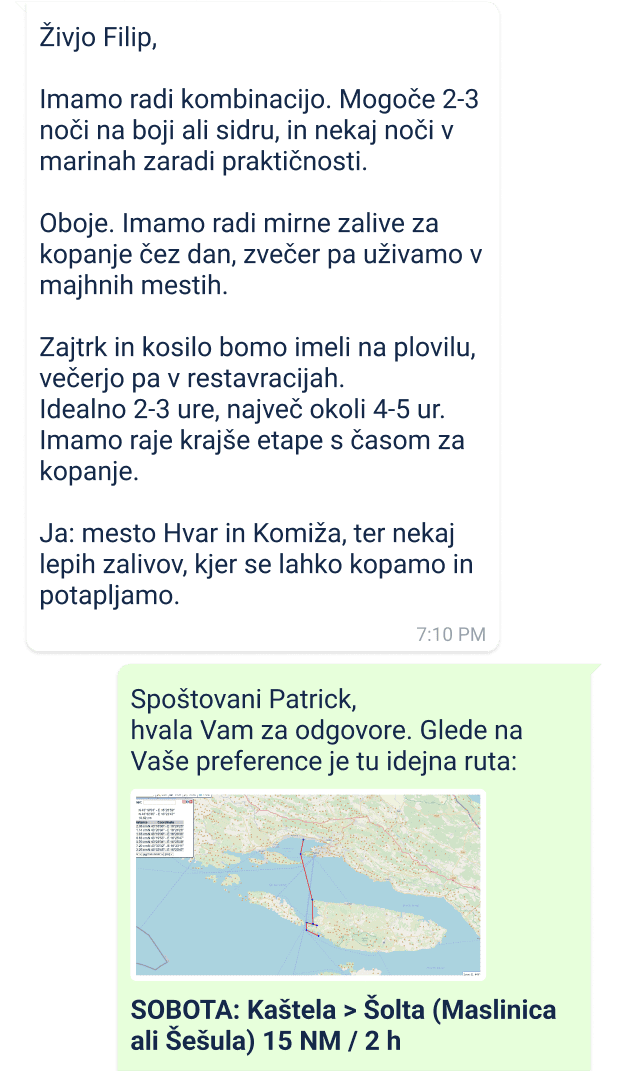 primer vroče linije za kapitane