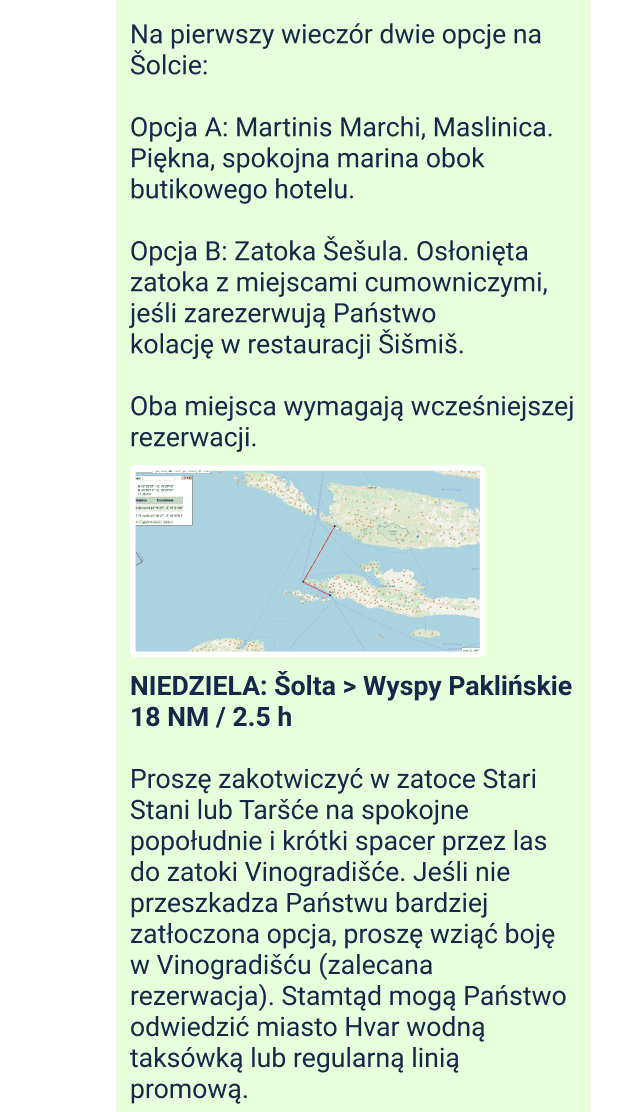 Przykład gorącej linii skippera