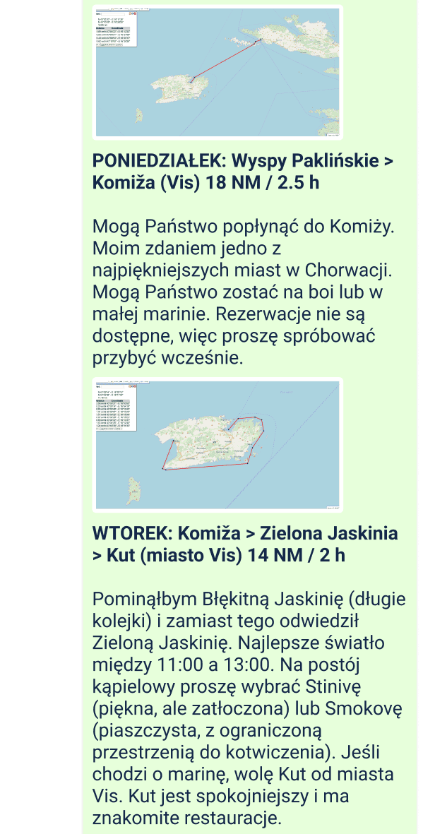 Przykład gorącej linii skippera