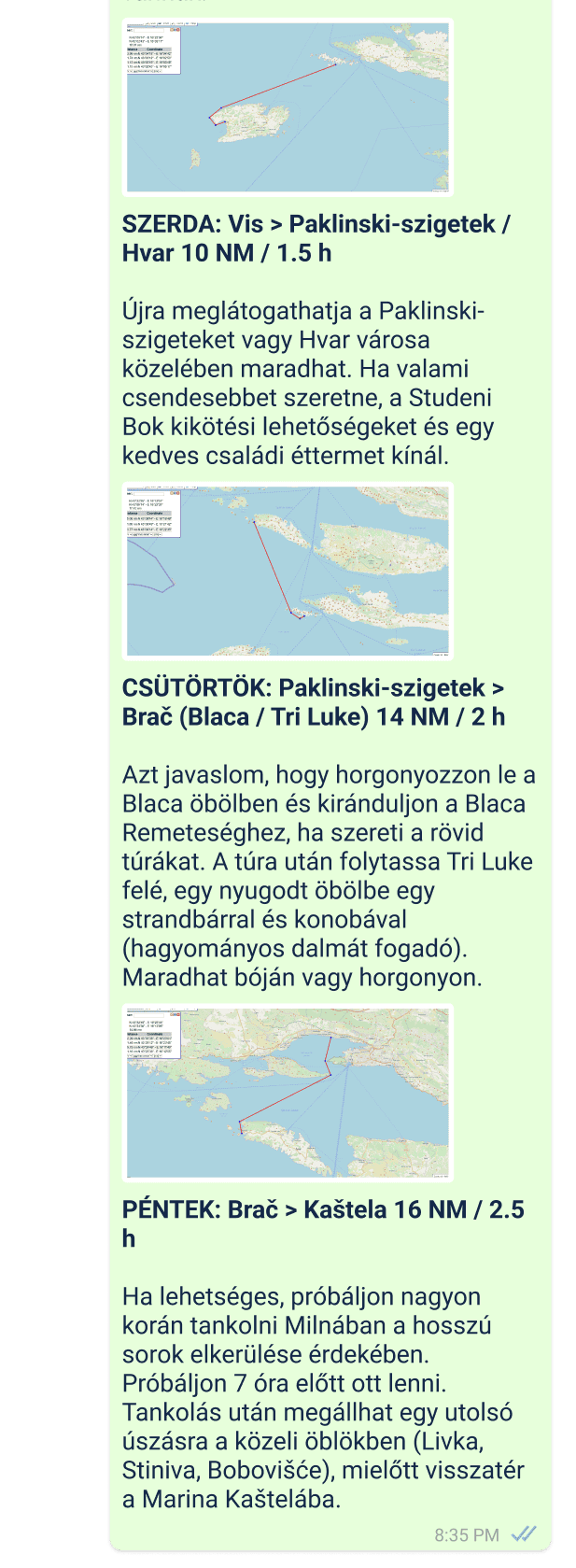 példa a kapitányi forródrótra