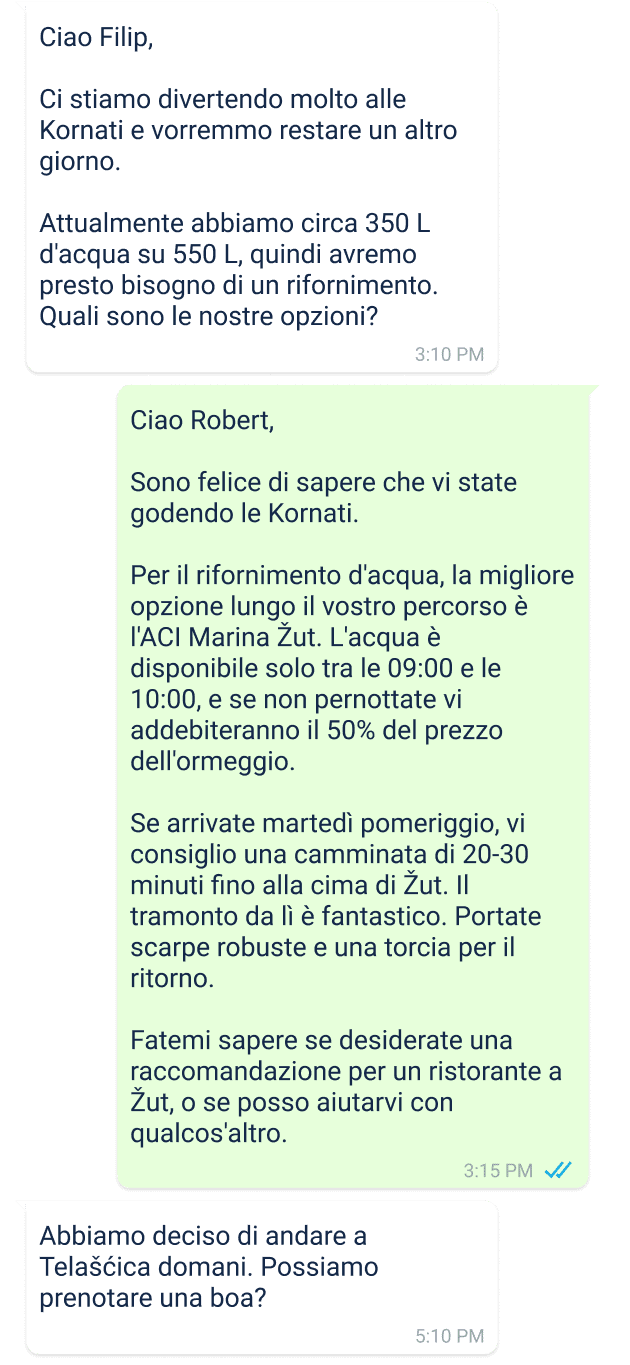 esempio di linea diretta skipper