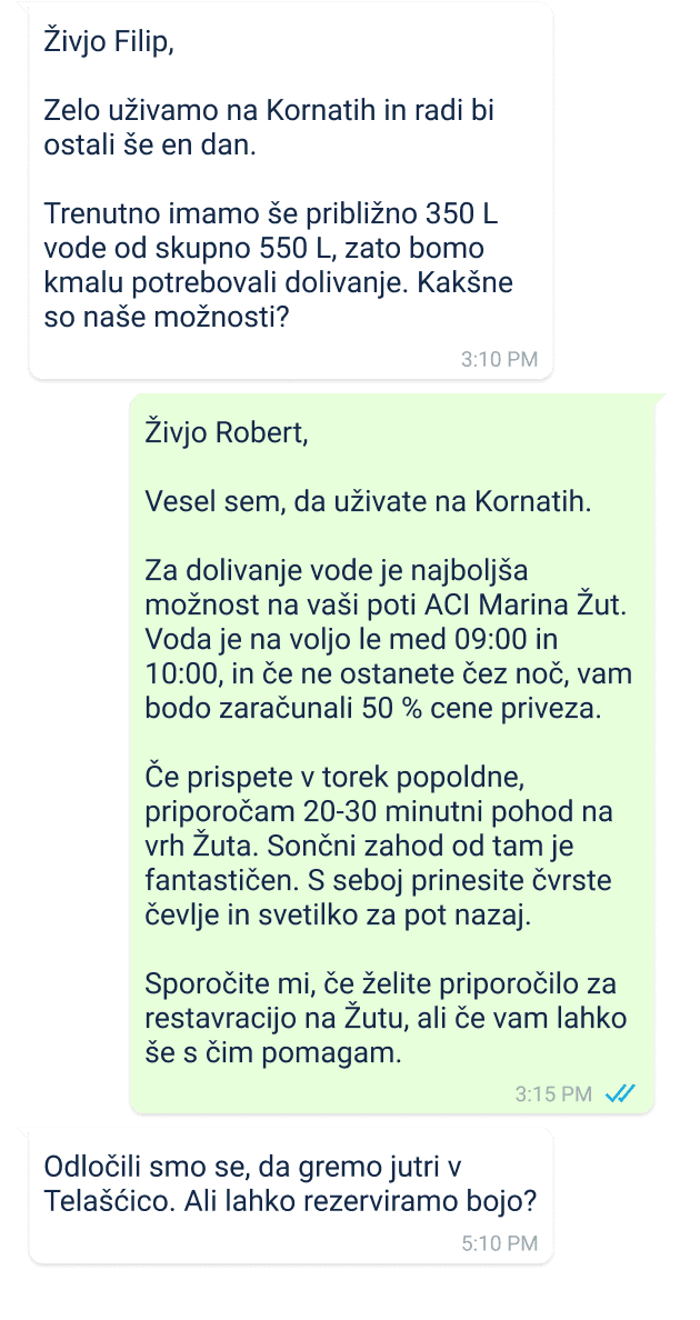 primer vroče linije za kapitane