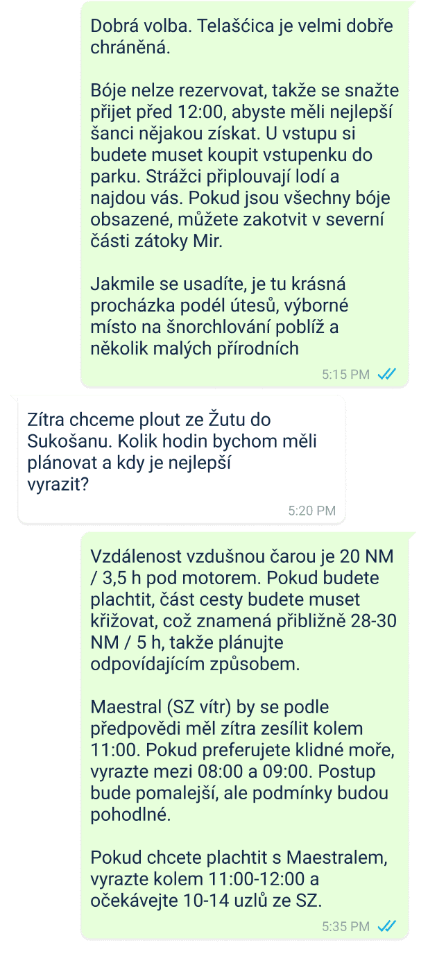 příklad horké linky kapitána
