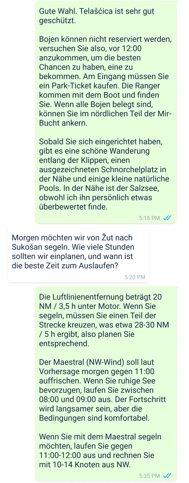 Beispiel einer Skipper-Hotline