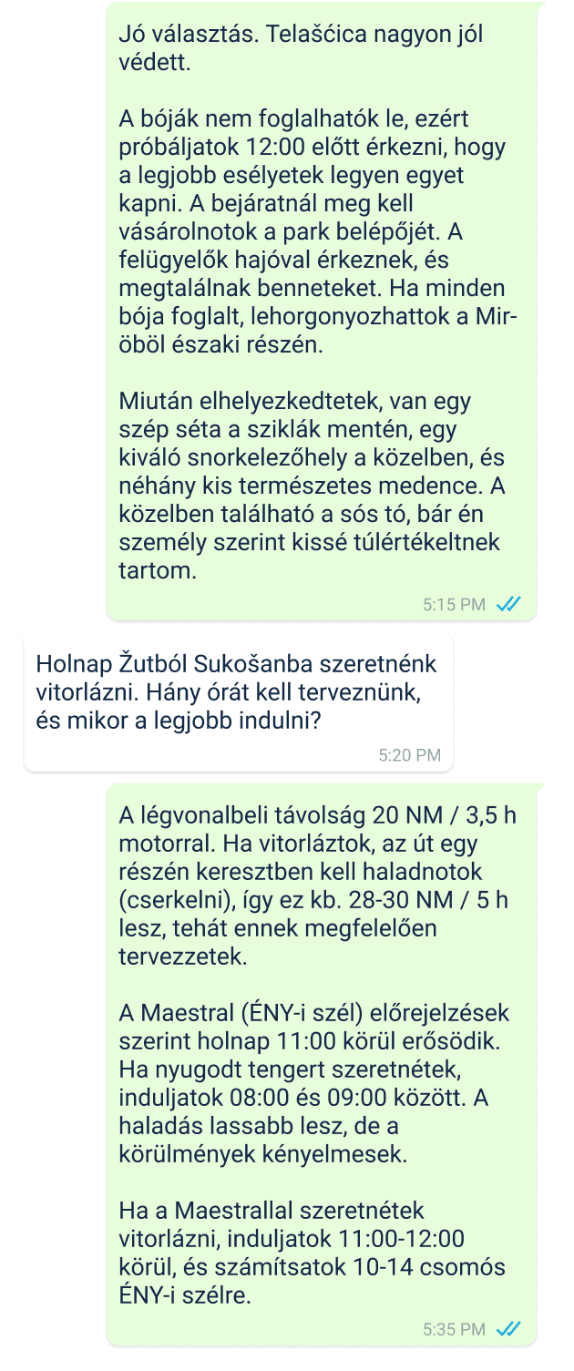 példa a kapitányi forródrótra