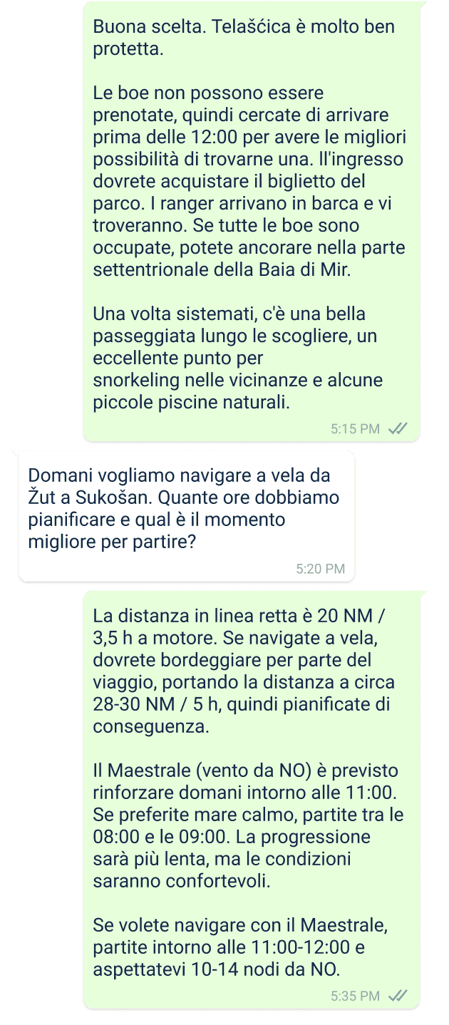 esempio di linea diretta skipper