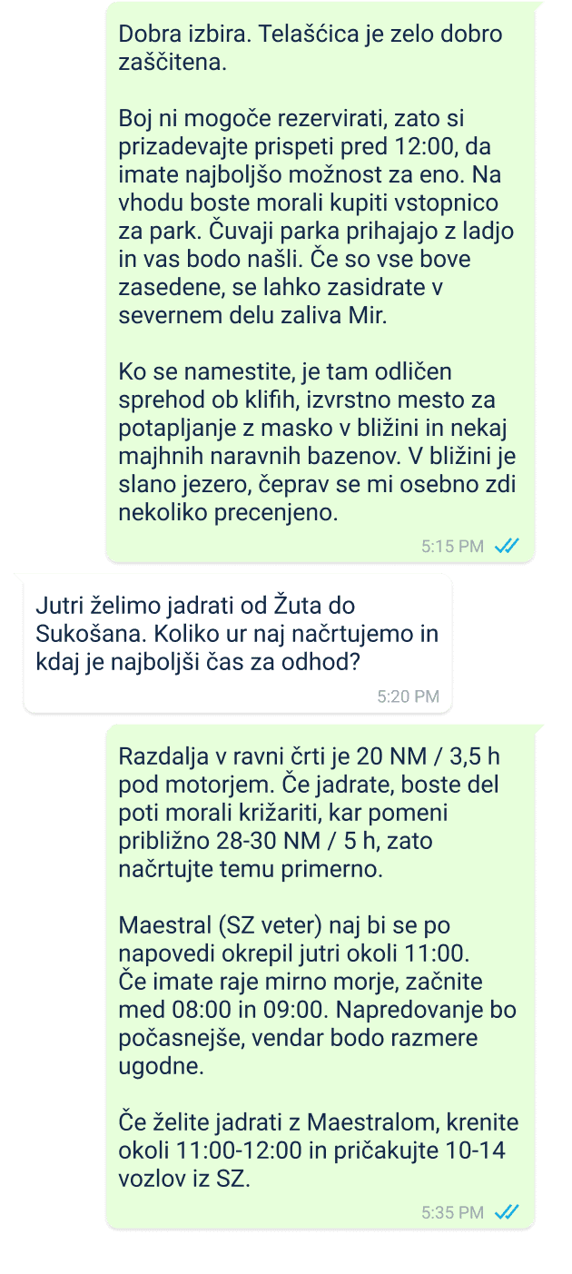 primer vroče linije za kapitane