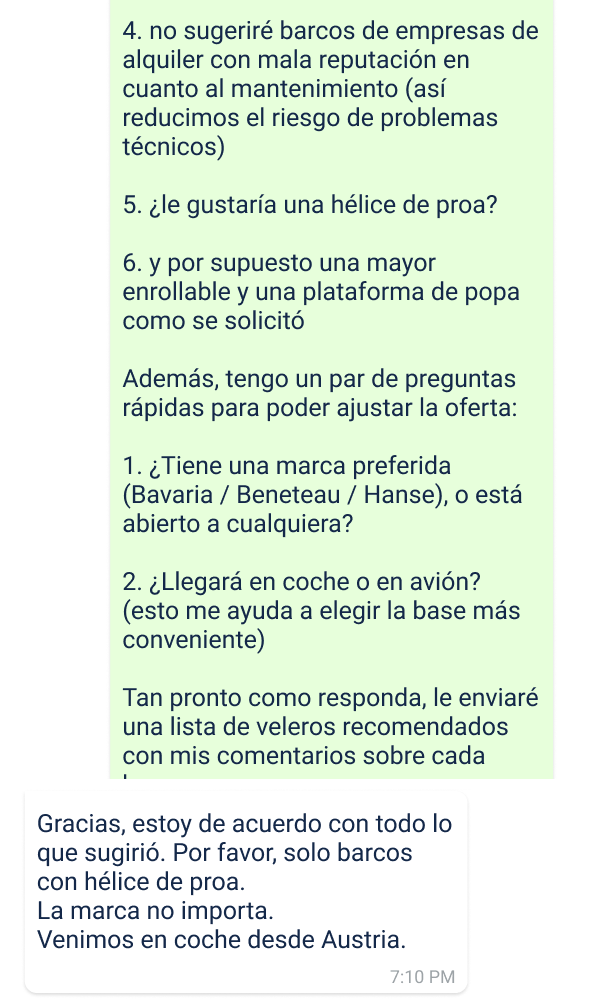 ejemplo de línea directa de skipper